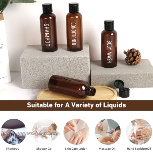 Wowang Travel Bottles for Toiletries 4 Pack 3.4oz TSA Approved Leak Proof Brown