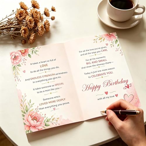 Mom Birthday Card from Daughter/Son - Sentimental Keepsake Gift
