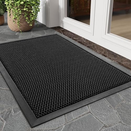 tchdio 17"x29" Front Door Mat, Heavy-Duty Non-Slip Outdoor Entrance Rug