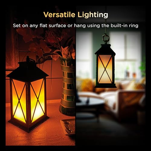 Flameless Candle LED Lantern - Battery Operated Rustic Lighting