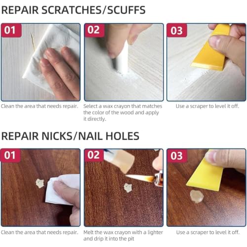 Kenbry Warm White Wood Filler Stick for Easy Wood Repair