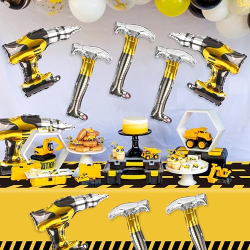 Hammer and Drill Balloons - 10 Pack Inflatable Party Decorations