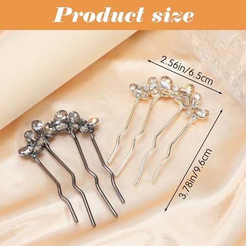 Bremorou U Shaped Pearl Hair Pins for Buns & French Twists 2Pcs