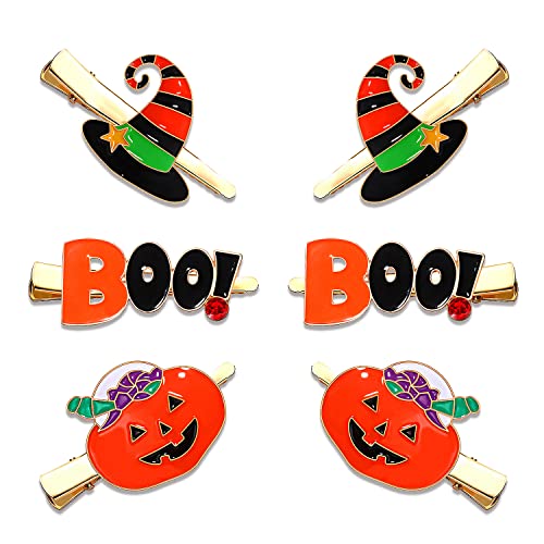 Gothic Halloween Spider Web Skull Hair Clips Large Duckbill Barrettes