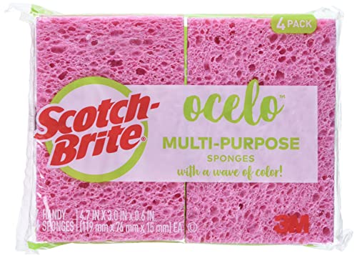 ocelo Multi-Purpose Handy Cellulose Sponges, 4-Pack