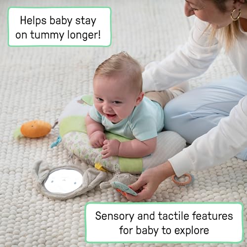 Ingenuity Cozy Prop Sylvi Tummy Time Pillow?, Multi-Sensory, 4 Removable Toys, 0+M - Plush Bunny
