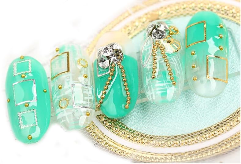 Bellecrey Gold Nail Caviar Beads and Micro Ball Charms Assorted Sizes