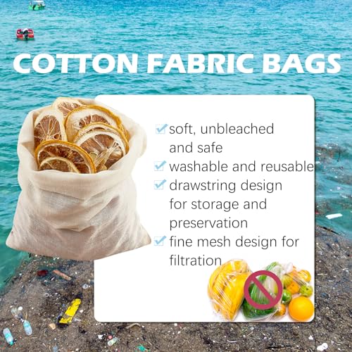 TUZAZO 50 Pcs Reusable Cotton Muslin Bags - 3x4 Inch Tea & Spice Sachets