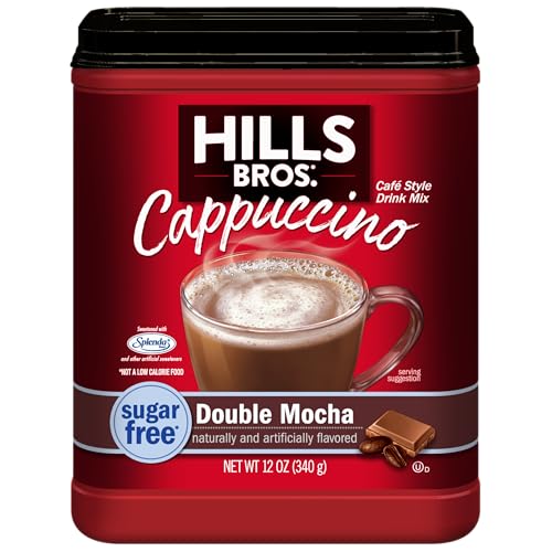 Hills Bros. Sugar-Free Double Mocha Cappuccino Mix, 12 oz - Instant Rich Coffeehouse Flavor