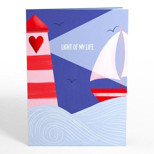 Lovepop Valentine's Day Pop-Up Card with LED Lights for Her and Him - 3D Light-Up Greeting Cards for Boys, Girls, Men, Women - Light of My Life - 5" x 7" Card - Blank Notecard & Envelope Included