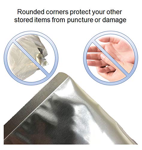 PackFreshUSA: 7 Mil - Pint Seal-Top Stand Up Mylar Bags - 100cc Oxygen Absorbers - Heat Seal - Long-Term Food Storage - 100 Pack