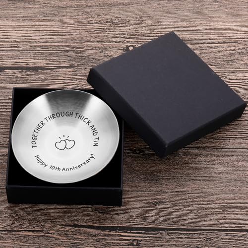 10th Anniversary Tin Gift for Him & Her - Wedding Keepsake Tray by Fleure Esme