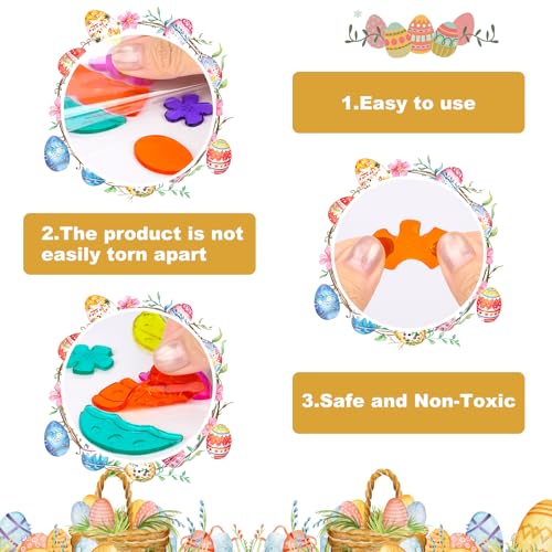 Easter Gel Window Clings Set - 6 PCS Bunny, Eggs & Flowers Decor