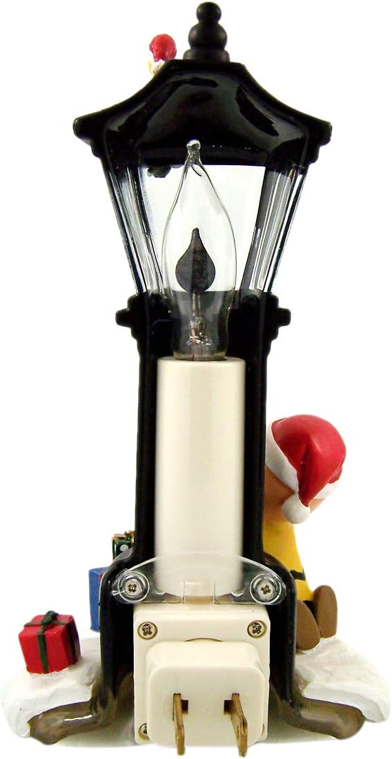 Roman | Charlie Brown & Snoopy Flicker Night Light - 8.25 Inch Decorative Lamp