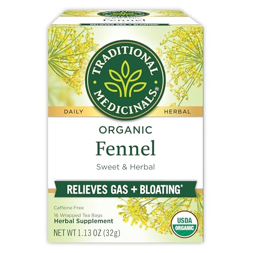 Traditional Medicinals Organic Fennel Tea - Digestive Support, 16 Tea Bags