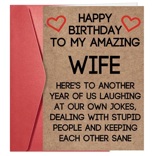 Funny Birthday Card for Wife - Dual-Occasion Greeting Card