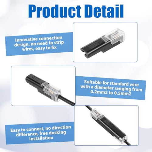 20-Pack 1 Pin Low Voltage Wire Plug-in Connectors for 16-18 AWG