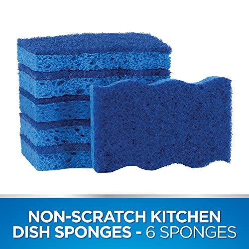 Dawn Non-Scratch Scrubber Sponges - Pack of 6 Durable Kitchen Sponges