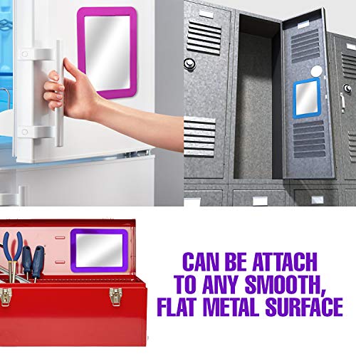 CEREM 5x7 Magnetic Locker Mirror – White Frame Real Glass Makeup Mirror