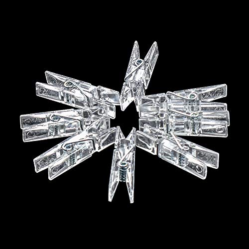Small 128 Pcs Clear Plastic Photo Clips for Hanging, Craft & Decoration - Transparent Clips