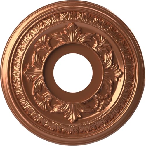 Ekena Millwork 13" PVC Ceiling Medallion - Bright Copper Finish