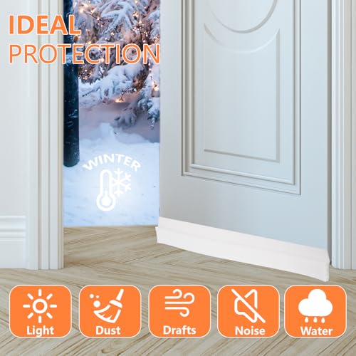 Adjustable Door Draft Stopper - 4 Pcs Weather Stripping Seal 2" W x 39" L