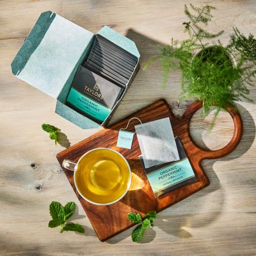 Taylors of Harrogate Organic Peppermint Herbal Tea, 20 Individually Wrapped Bags