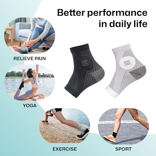 3 Pairs Neuropathy Socks for Women & Men, Toeless Plantar Fasciitis Socks for Achilles Tendonitis Relief, Arch Support, Foot Pain Relief, Compression Ankle Socks for Swelling