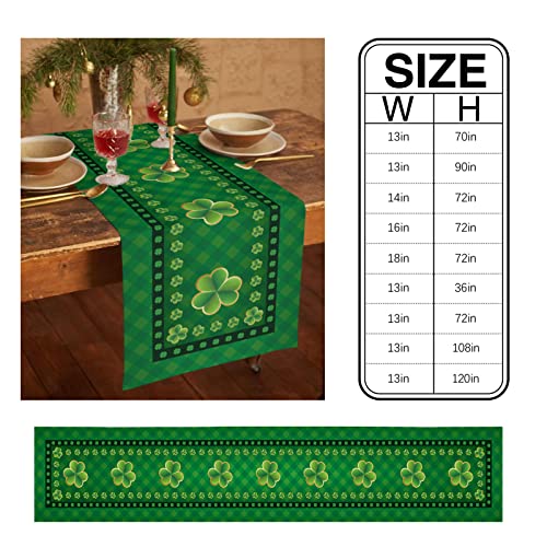 St. Patrick's Day Clover Buffalo Check Table Runner 13x36 Inch