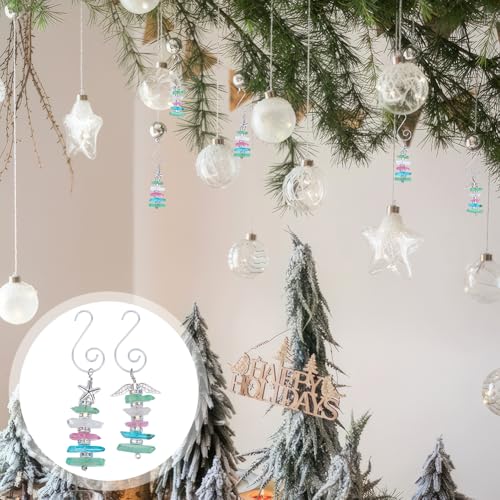 OLYCRAFT 12Pcs Christmas Crystal Beaded Tree Ornaments with Hooks