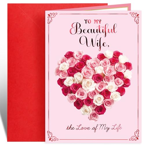Romantic Valentine's Day Card for Wife - 5x7 Heart Design