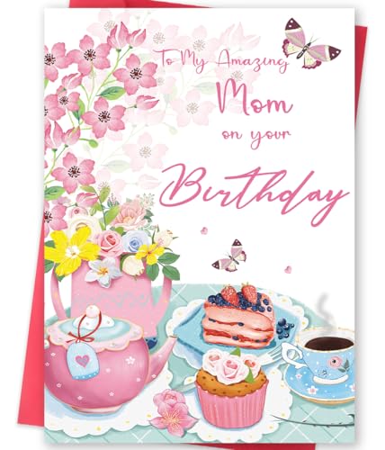 Mom Birthday Card MOROLURU Variation 235 Heartfelt Floral Celebration