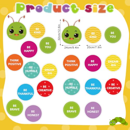 Caterpillar Hopscotch Floor Decals - 11 Sheets of Inspirational Classroom Stickers