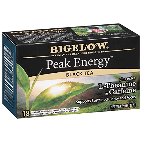 Bigelow Peak Energy Black Tea with L-Theanine & Caffeine, 108 Bags (6 Pack)
