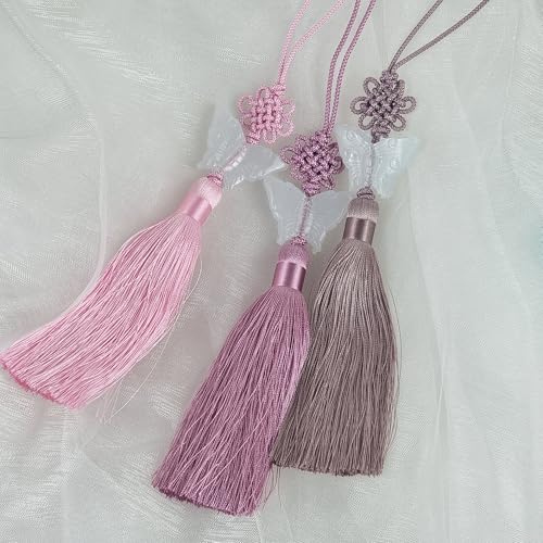 Jade Butterfly Norigae Dark Red - Korean Traditional Tassel Bag Charm