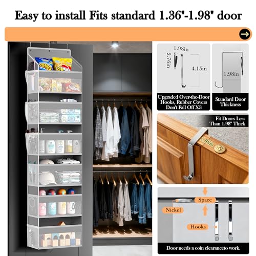 PAULONE Heavy Duty Over the Door Organizer with 6 Pockets