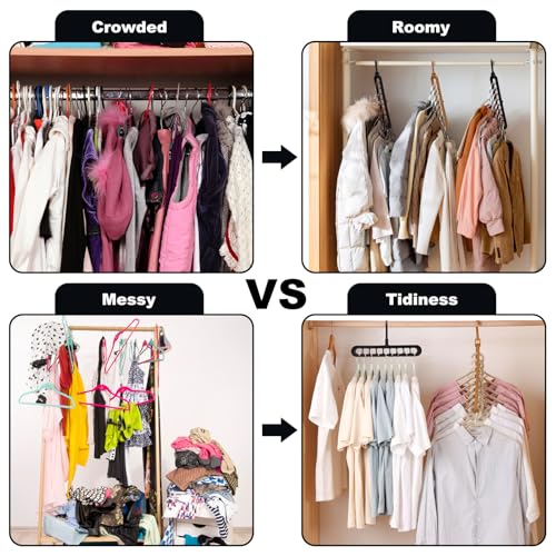 HEYHOUSE Magic Space-Saving Closet Hangers - 9-Hole Multifunctional Organizer