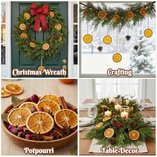 30pcs Natural Dried Orange Slices with Twine Strings for Crafts