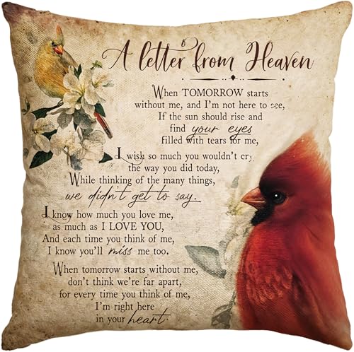 Cardinalis Memorial Throw Pillow Cover 18x18 Inch - Yellow