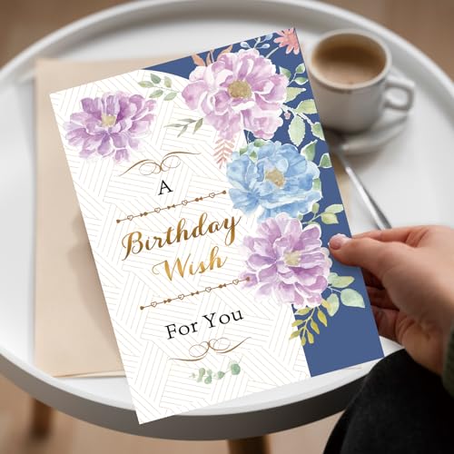 Happy Birthday Greeting Card for Her - AS 264 Luxury Linen Cardstock