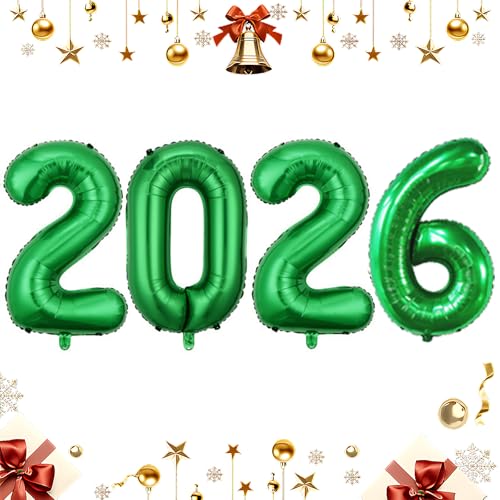 Green Jumbo 40-Inch 2026 Graduation & New Year Balloons