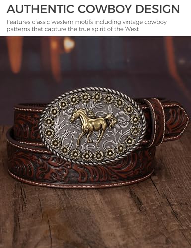 Heavy Duty Western Belt Buckle for 1.5" Belts - Interchangeable Cowboy Accessory