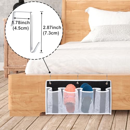 Pndeyo Bedside Hanging Shoe Organizer with 4 Pockets & Hooks