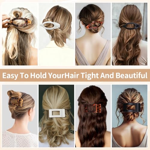 Artchita 8Pcs Flat Hair Claw Clips Set French Non-Slip Hair Accessories