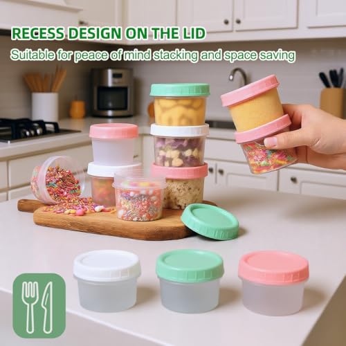 UMETASS 4oz Food Storage Containers with Twist Lids - 12 Pack, Multicolor