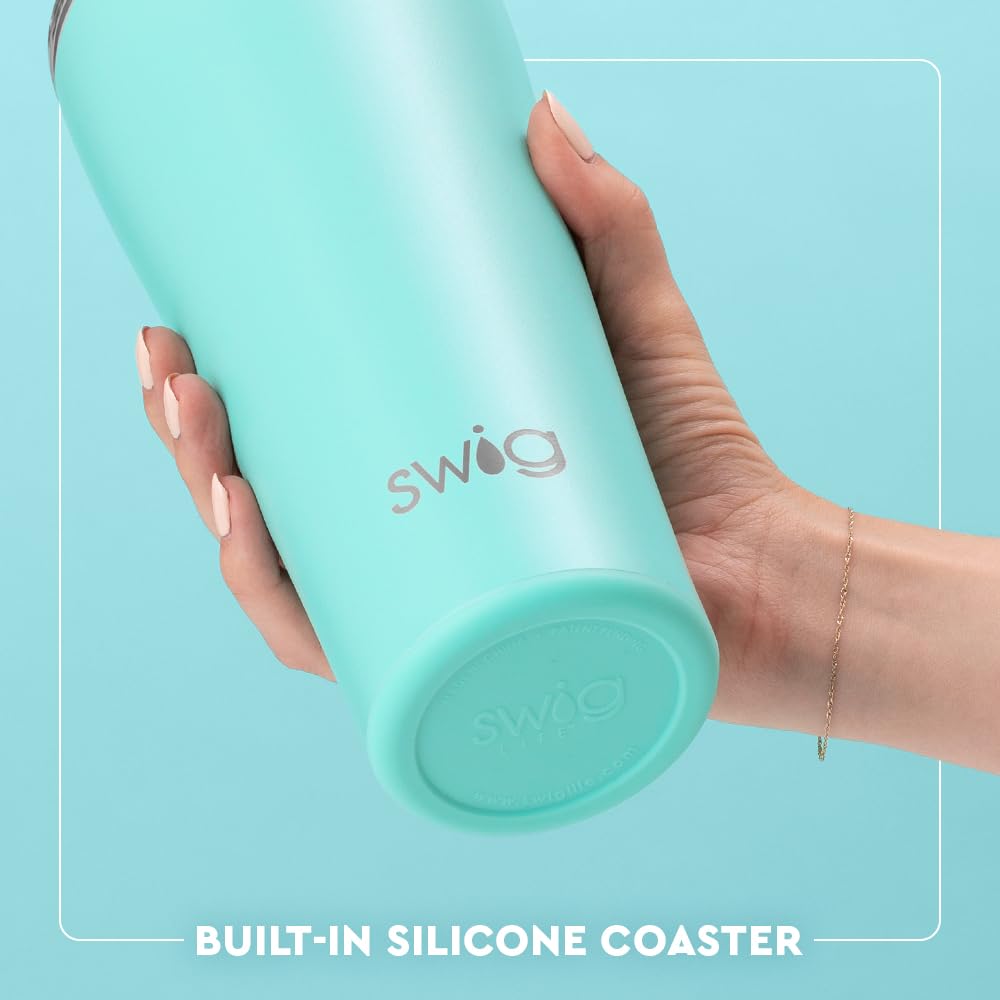 Swig Life 32oz Insulated Tumbler, Travel Coffee Tumbler with Lid, Cup Holder Friendly Travel Coffee Mug, Stainless Steel with Lid (Paradise)