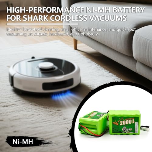 16.8V 2000mAh Ni-MH Battery for Shark SV780-N Cordless Vacuum (2-Pack)