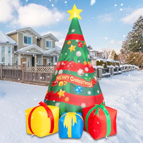 7FT Christmas Inflatable Tree with Gift Boxes Outdoor Decorations