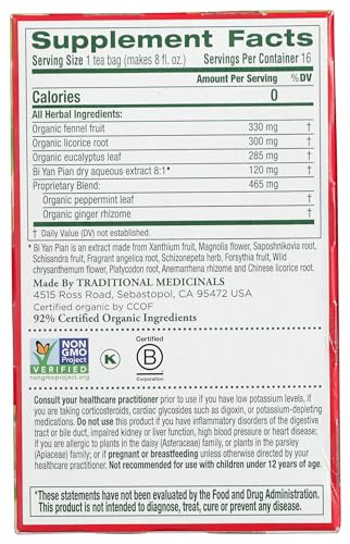 Traditional Medicinals Breathe Easy Eucalyptus Mint Tea - 16 Bags