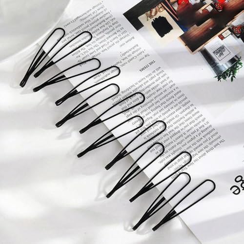 GANPUB 12Pcs Black Vintage Mini Bobby Pins for Women Hair Styling